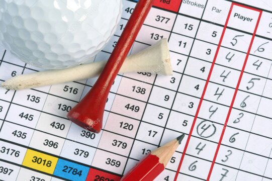 Carte de score de golf au graphisme soigné